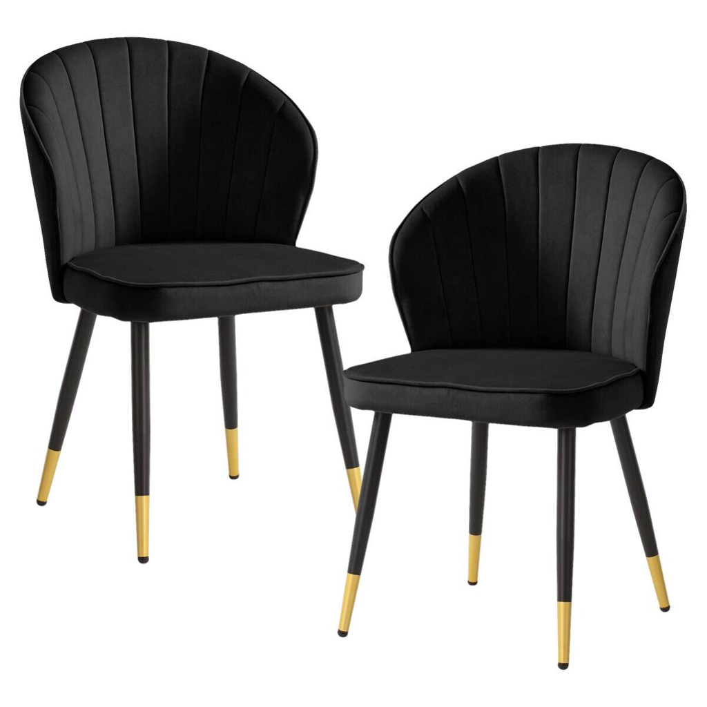Stuhl 2er Set schwarz Polyester B/H/T: ca. 55x83x53 cm