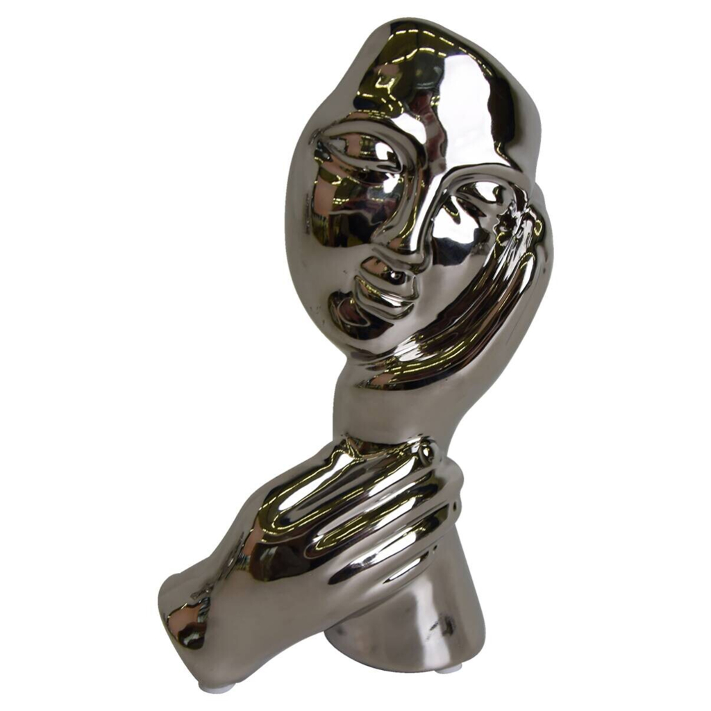 Dekorationsartikel silber Keramik H: ca. 17,5 cm
