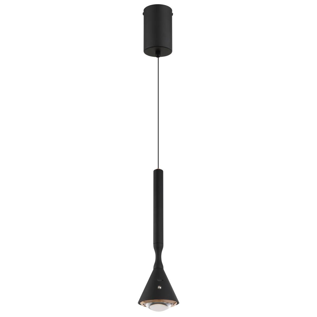 GLOBO Hängeleuchte schwarz Opal Kunststoff Metall H/D: ca. 210x9,9 cm 1 Brennstellen