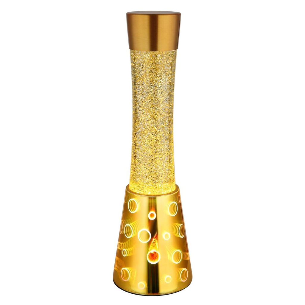 GLOBO LED-Tischleuchte Sparkle gold klar schwarz PVC Glas H/D: ca. 40,6x12,5 cm 1 Brennstellen