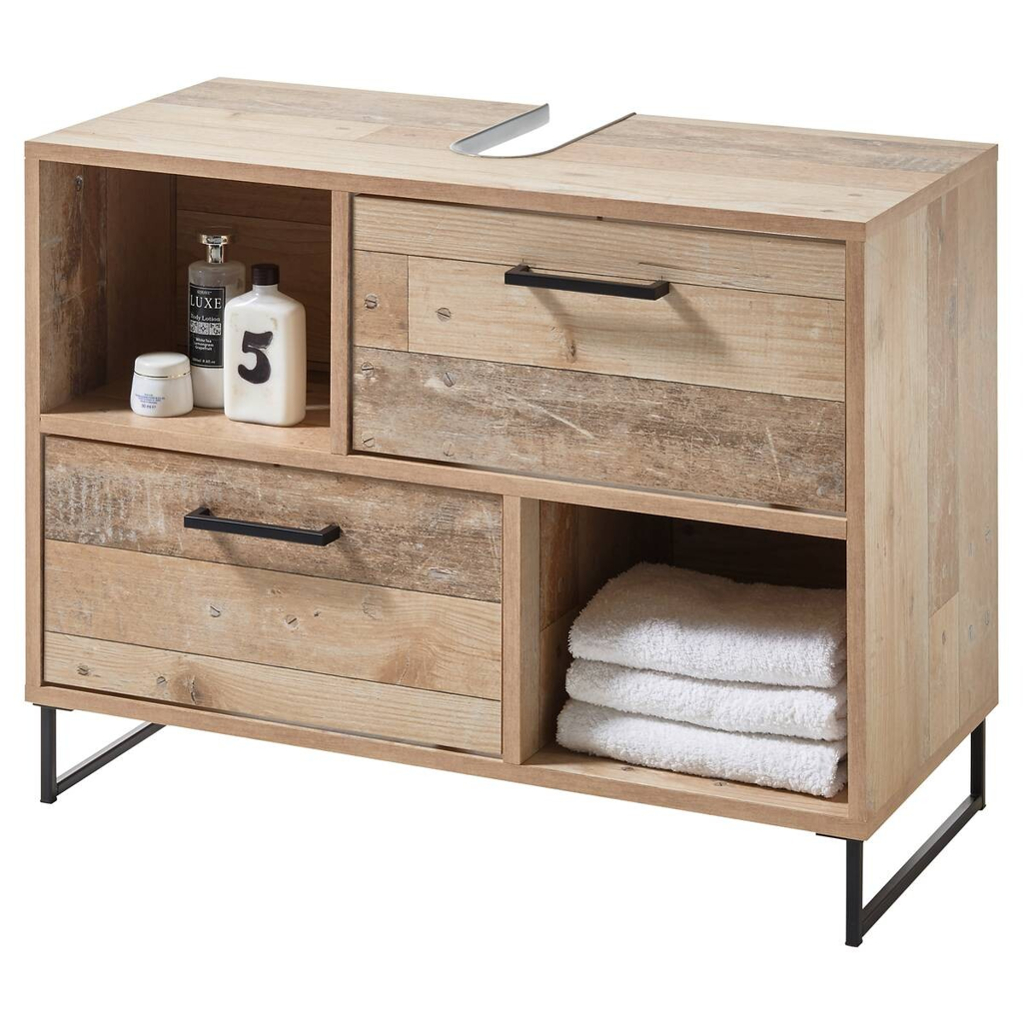 Waschbeckenunterschrank Roof Old Wood Nachbildung B/H/T: ca. 80x61x37 cm
