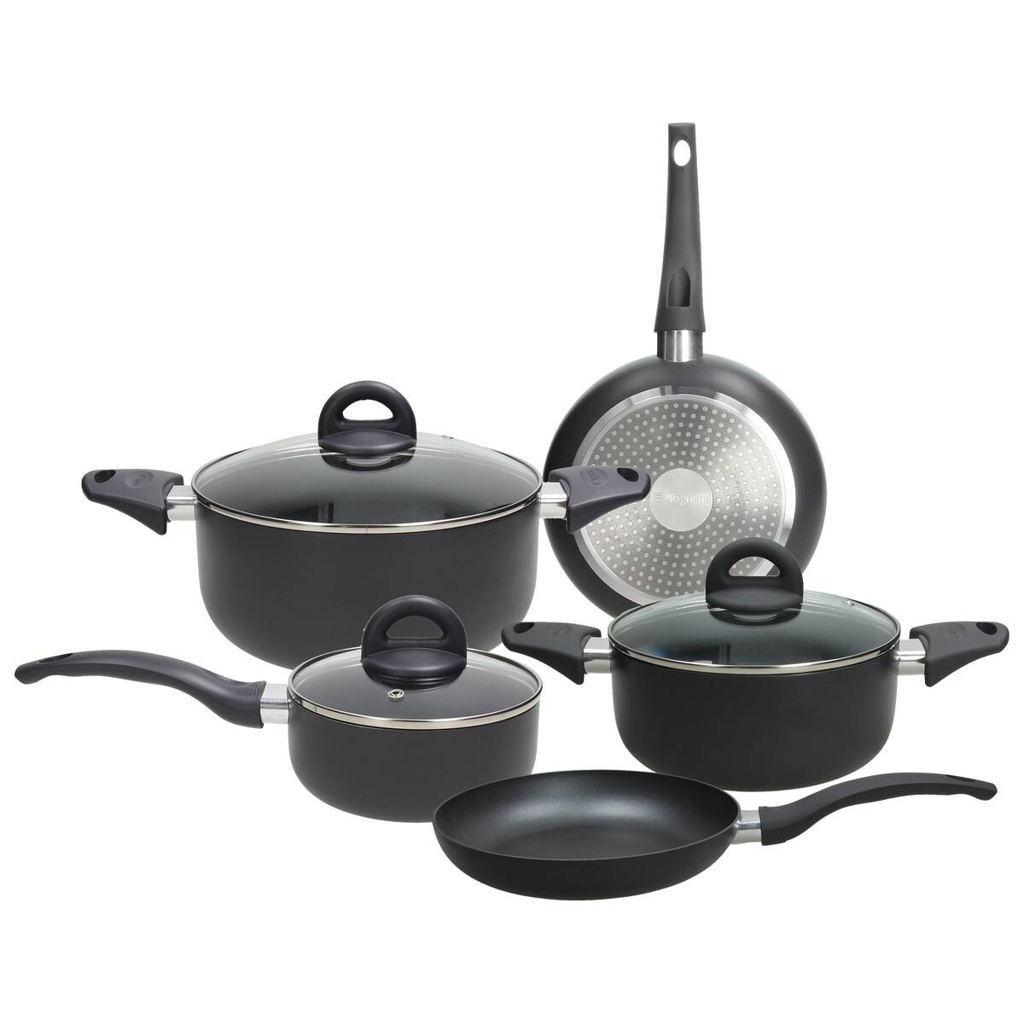 TOGNANA Topfset Grancucina Cop.& Char schwarz Aluminium 8 tlg.