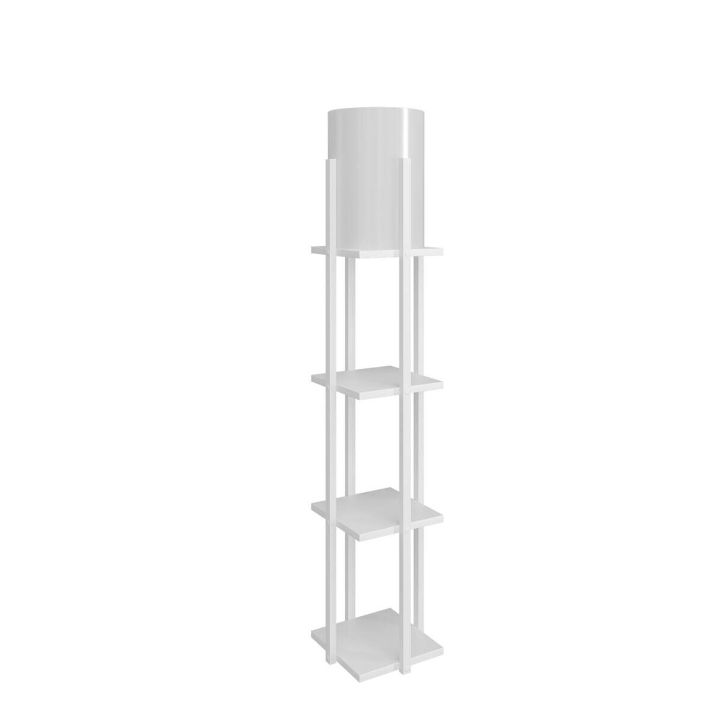 Opviq Stehlampe Nora natur weiß MDF B/H/L: ca. 21x135x21 cm E27 5 Brennstellen
