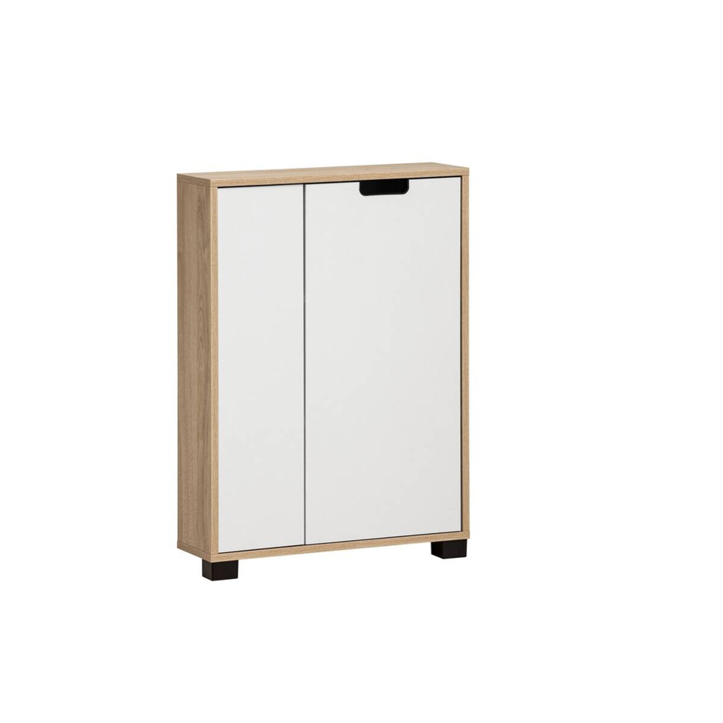 Schrank Emmik weiß matt Eiche Eiche weiß Nachbildung B/H/T: ca. 59,8x85,2x19,55 cm