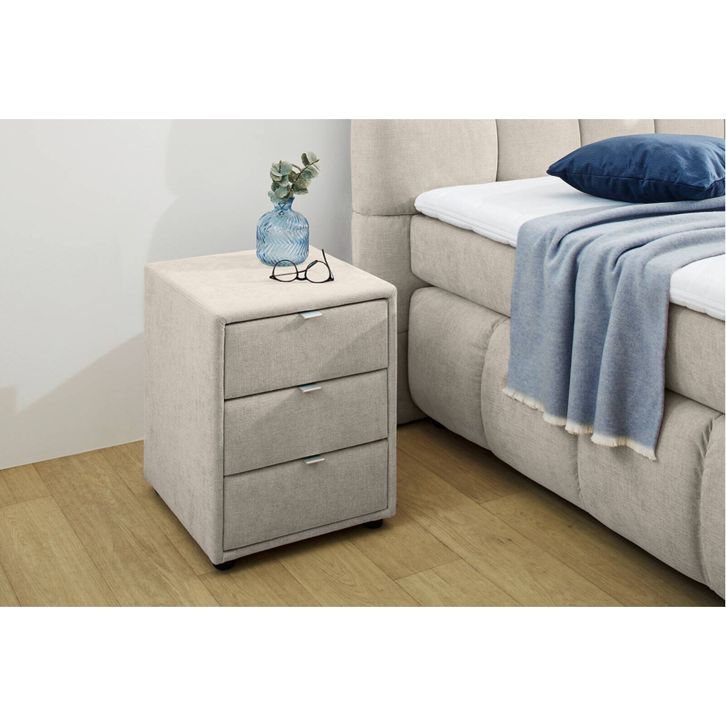 Nachtkonsole  beige-grau Flachgewebe