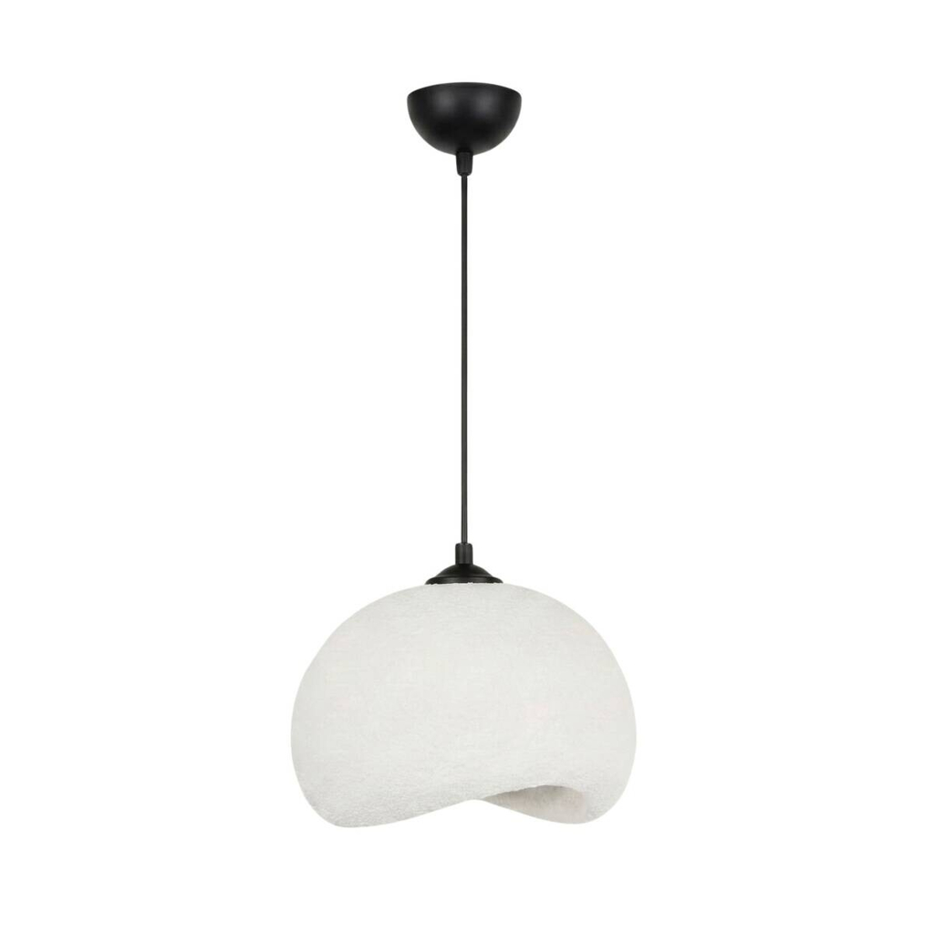 Opviq Pendelleuchte Yontu-15850-B weiß schwarz Polyester-Mischgewebe Metall B/H/L: ca. 29x120x34 cm E27 1 Brennstellen