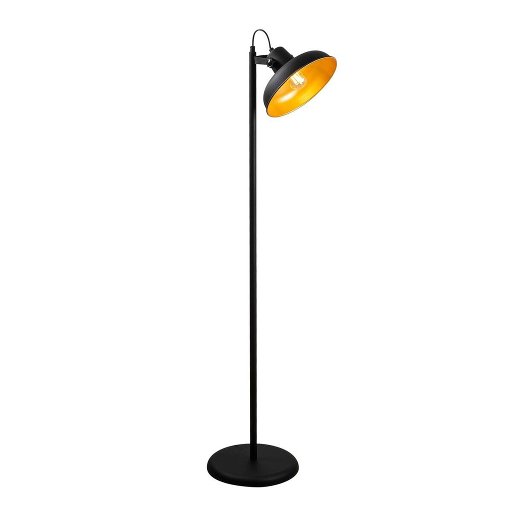 Opviq Stehlampe schwarz gold Metall B/H/T/L: ca. 43x145x43x30 cm E27 1 Brennstellen