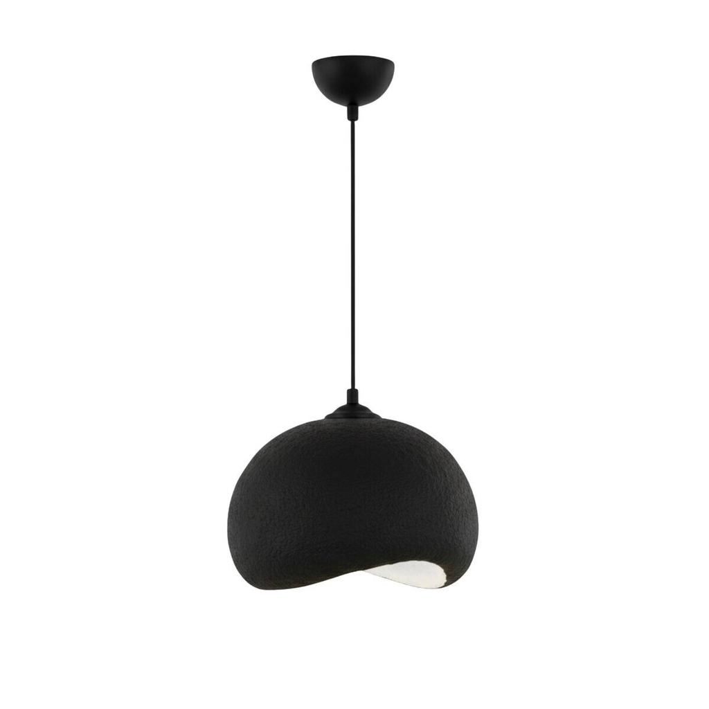 Opviq Pendelleuchte Yontu-15850-A schwarz Polyester-Mischgewebe Metall B/H/L: ca. 29x120x34 cm E27 1 Brennstellen