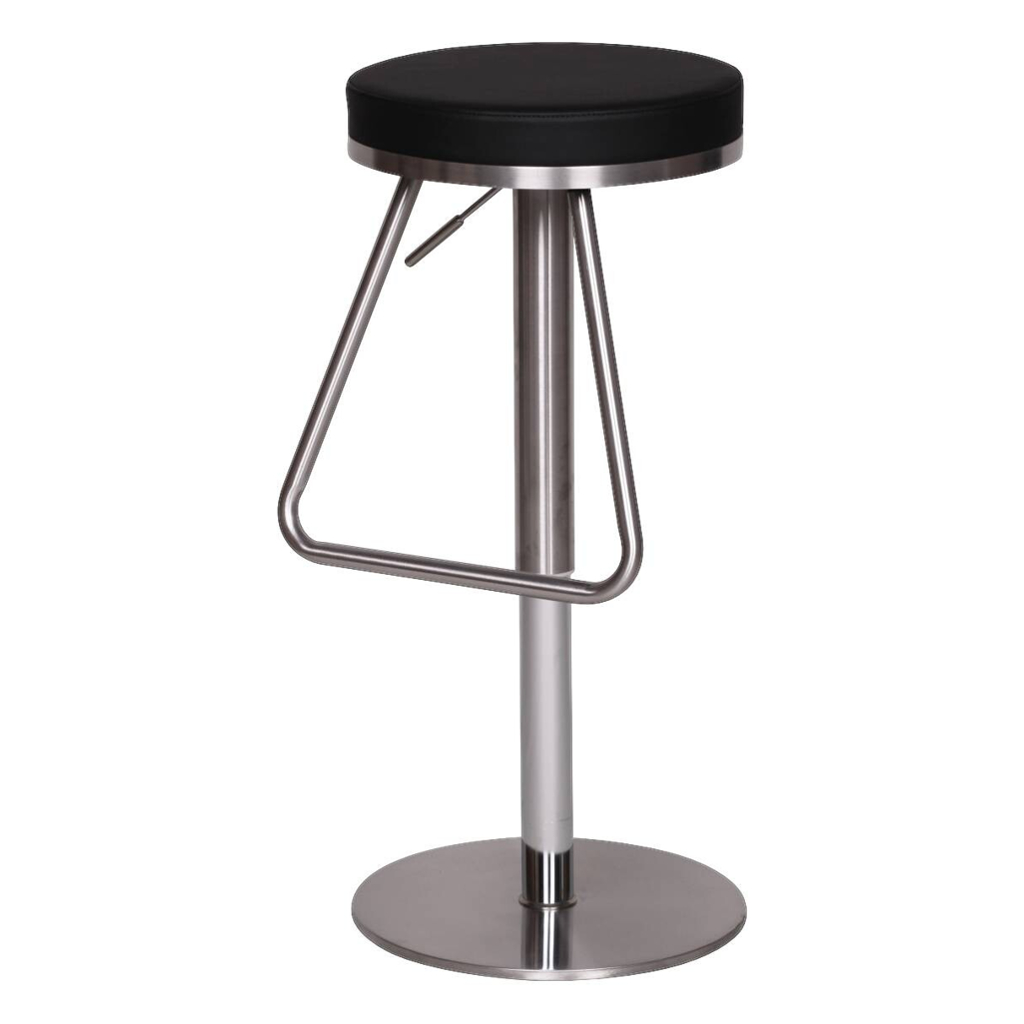 Barhocker schwarz Edelstahl Kunstleder Edelstahl B/H/T: ca. 39x54x39 cm