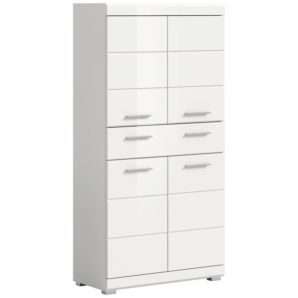 Badezimmer-Set Scout weiß weiß Hochglanz B/H/T: ca. 74x141x31 cm