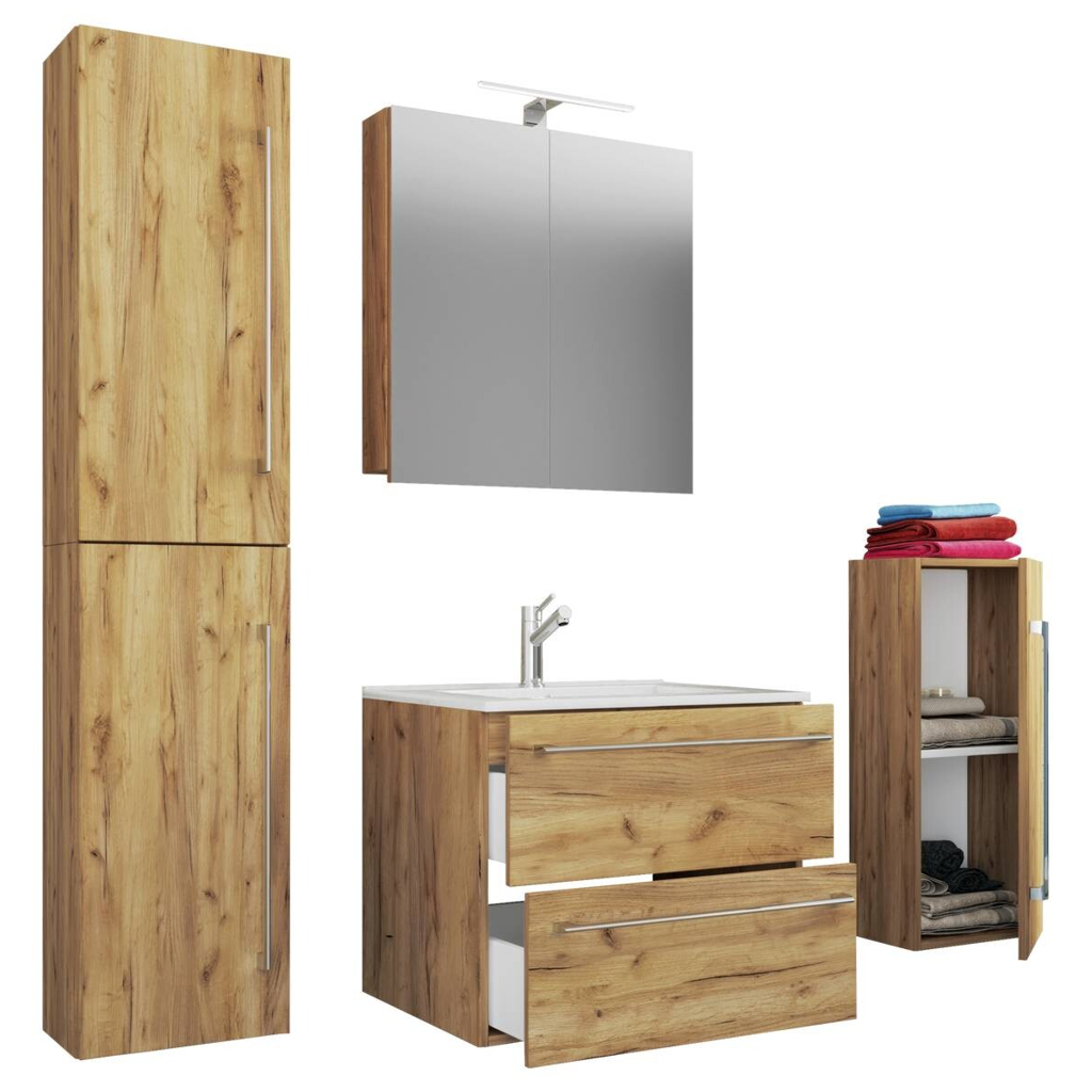 Waschplatz 5tlg-Badinos Eiche Honig Nachbildung B/H/T: ca. 61x52x46 cm