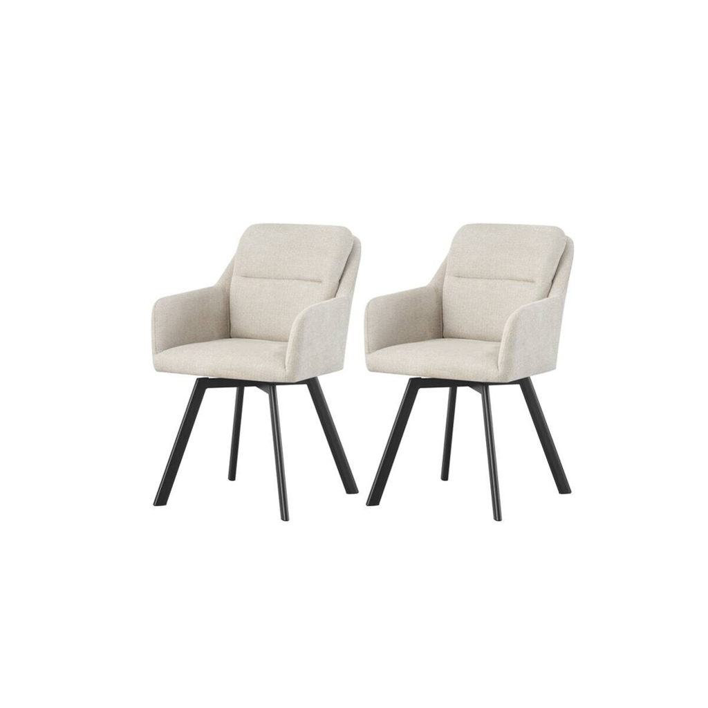 Stuhl SOPHIE, 2er Set creme Stoff B/H/T: ca. 53x87x62 cm