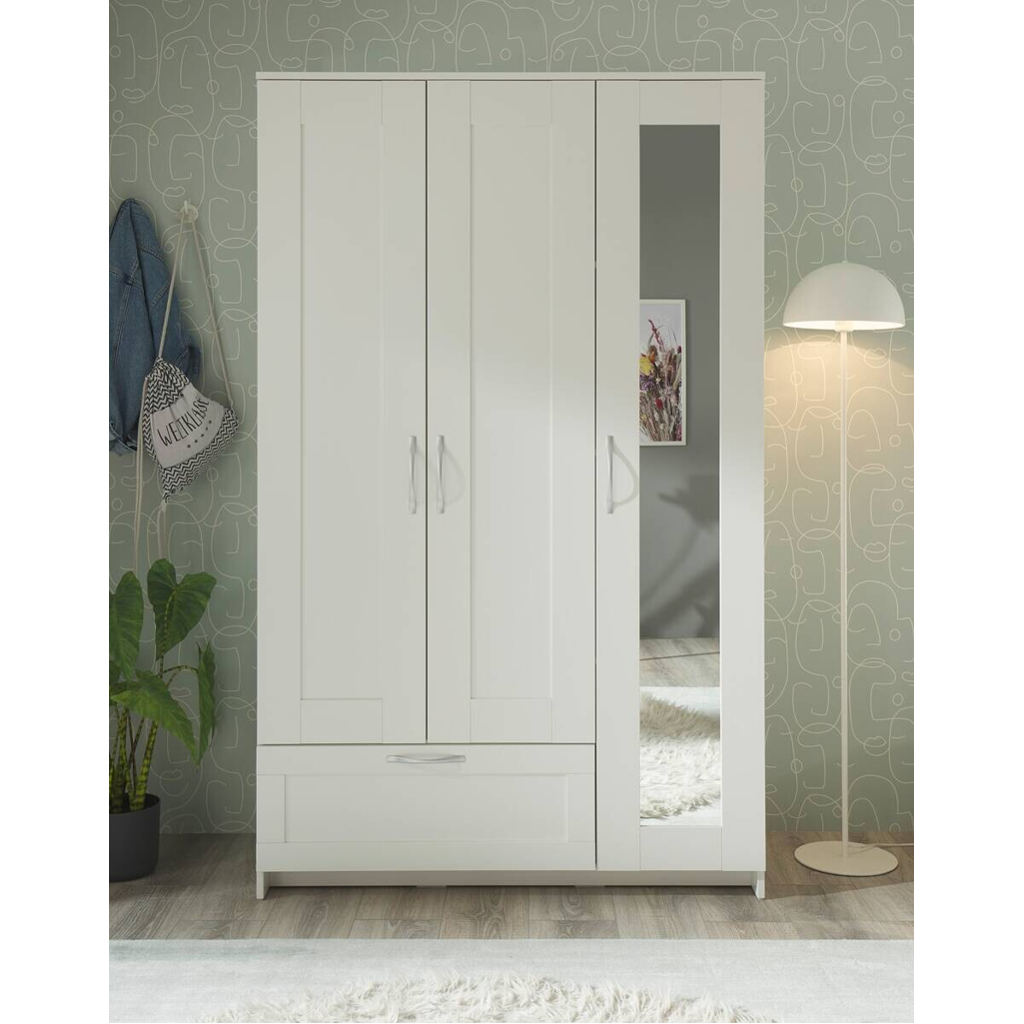 Kleiderschrank weiß B/H/T: ca. 117x191x50 cm