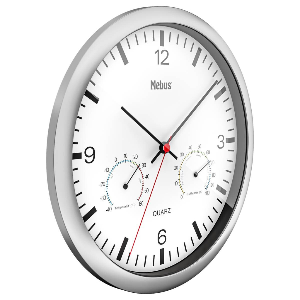 Mebus Wanduhr weiß D: ca. 25 cm