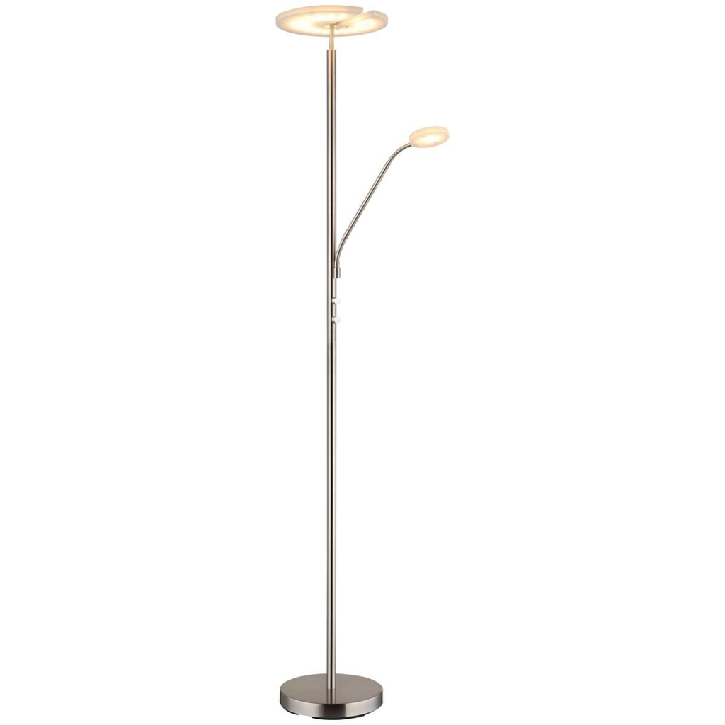 GLOBO Deckenfluter Satiniert nickel matt Acryl Metall H/D: ca. 180x30 cm 1 Brennstellen