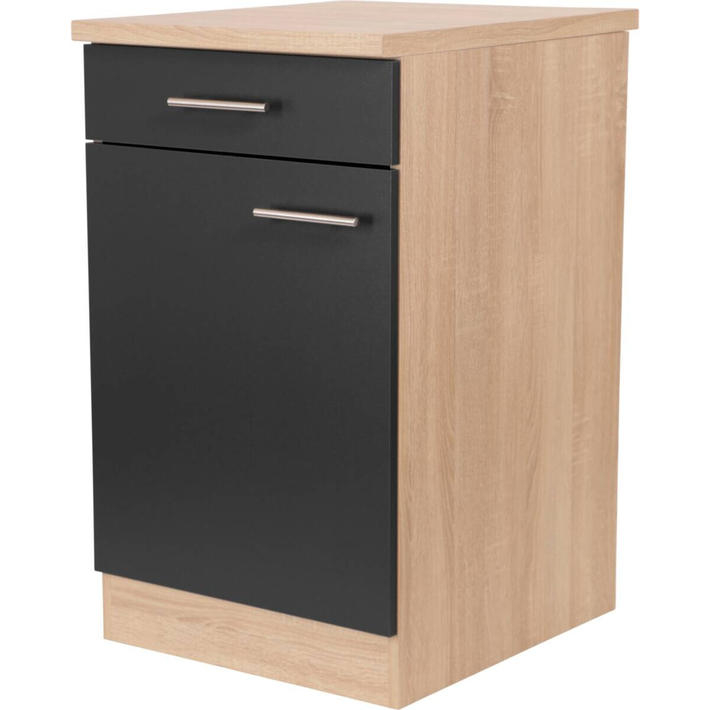 Unterschrank Merle schwarz B/H/T: ca. 50x85x60 cm