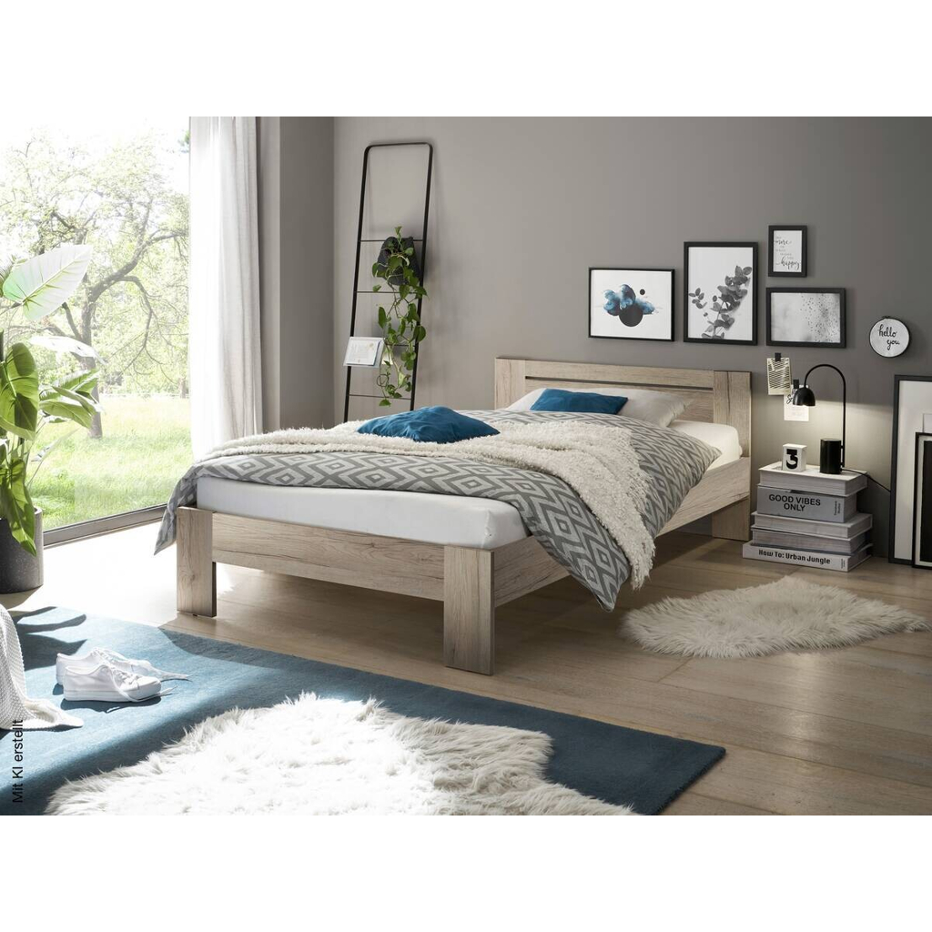 Futonbett Cannes Eiche San-Remo Nachbildung Liegefläche B/L: ca. 120x200 cm