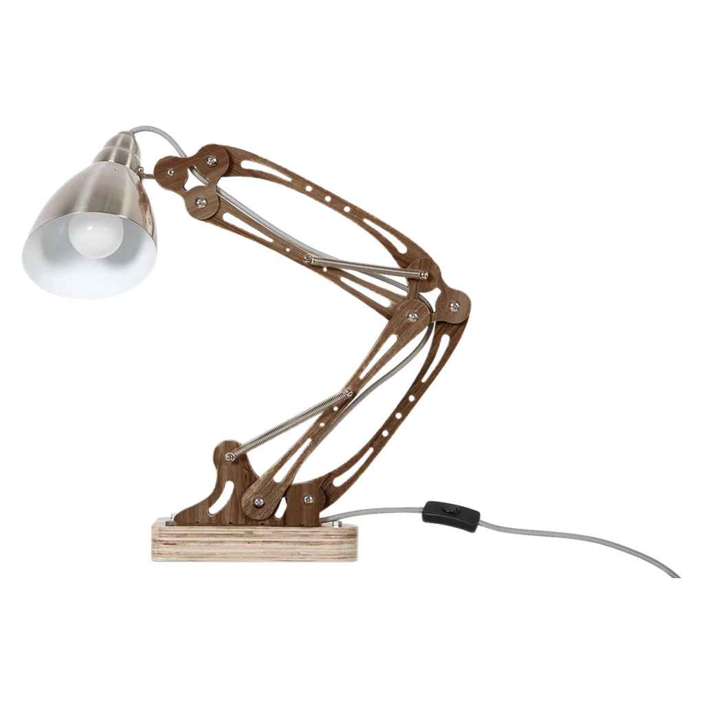 Kayoom Tischleuchte Merop teak Holz B/H/T: ca. 22x55x18 cm E27 1 Brennstellen