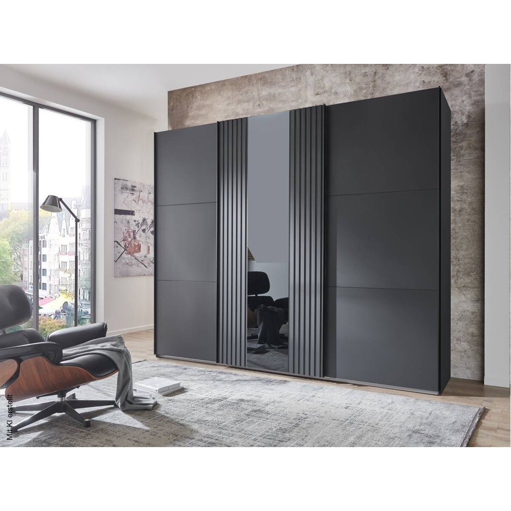 Schwebetürenschrank Atlanta Graphit B/H/T: ca. 250x216x65 cm
