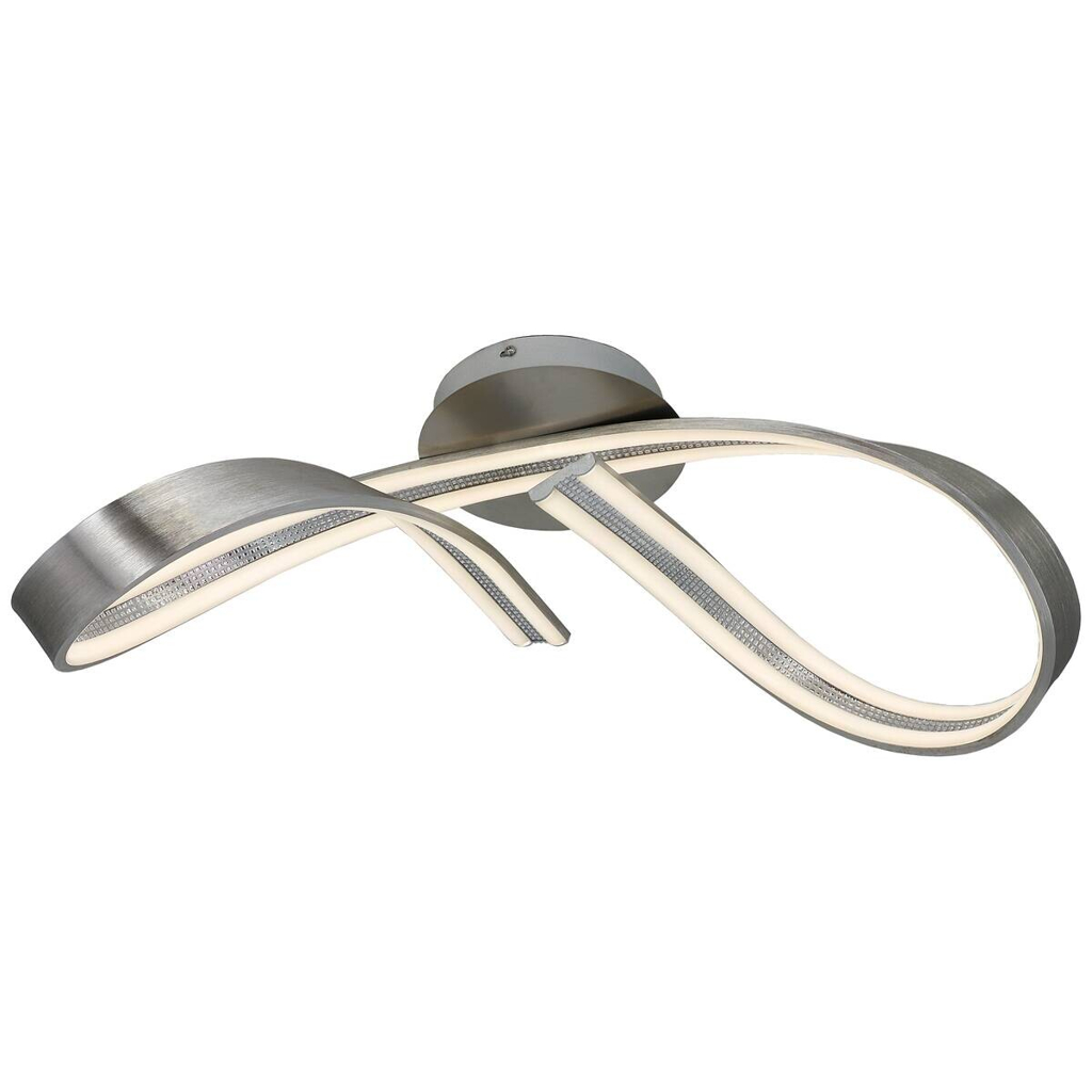 POCOline LED-Deckenleuchte Boucle nickel Metall Acryl B/H/L: ca. 25x23x75 cm
