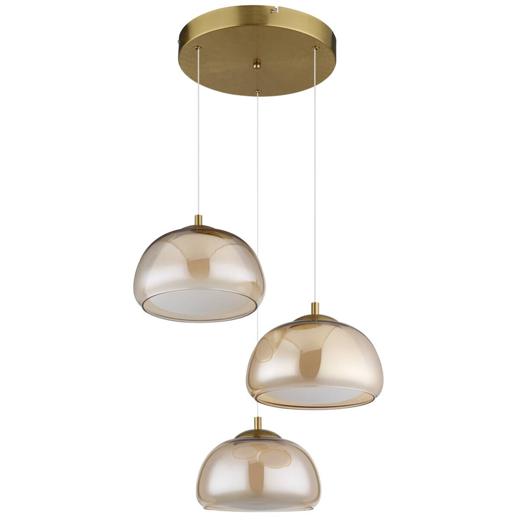 GLOBO Hängeleuchte gold Glas Metall B/H/L: ca. 53,5x26x57 cm