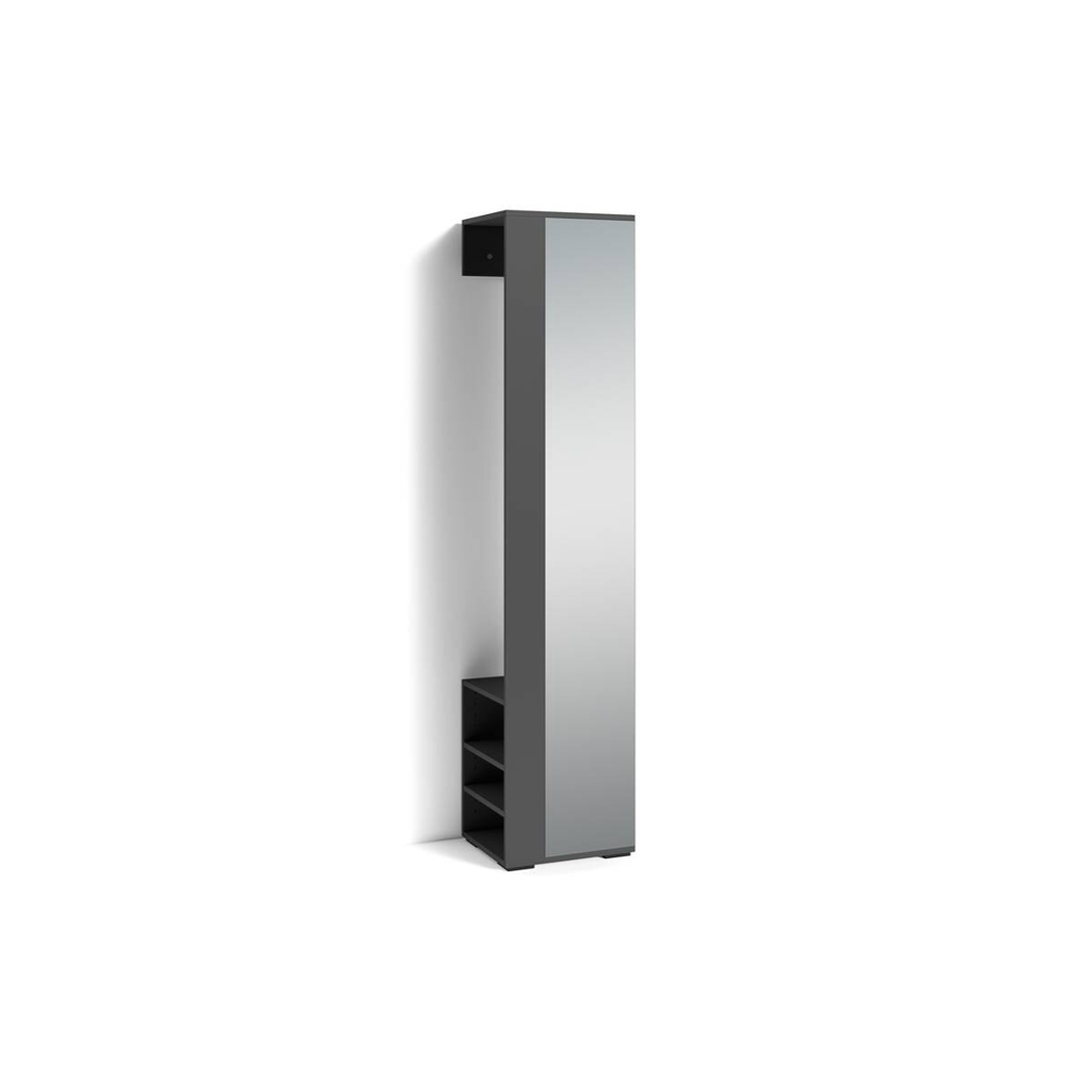 Hochschrank BEN anthrazit Spiegel B/H/T: ca. 40x184x35 cm