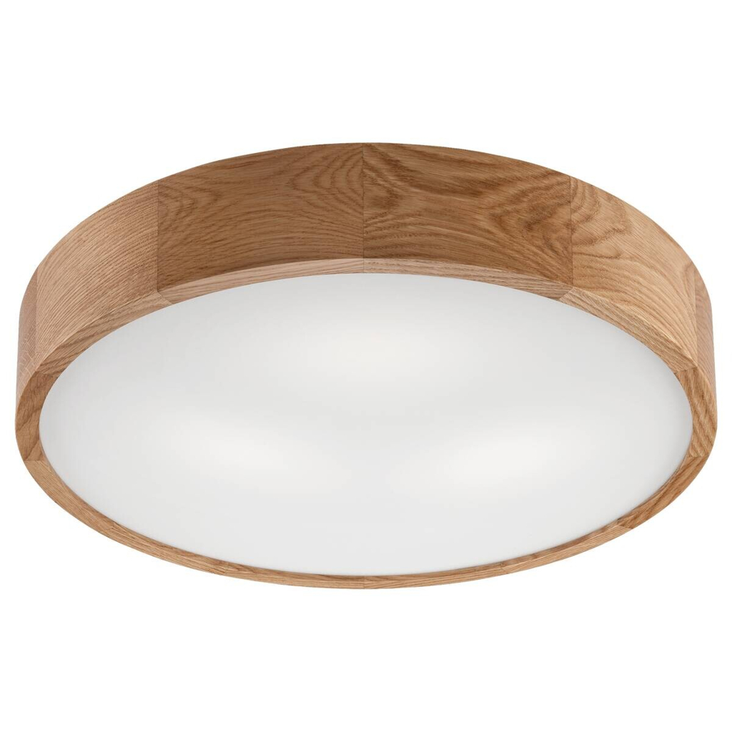 Lamkur Deckenleuchte Eveline Eiche Holz Glas H/L: ca. 8x47 cm E27 3 Brennstellen