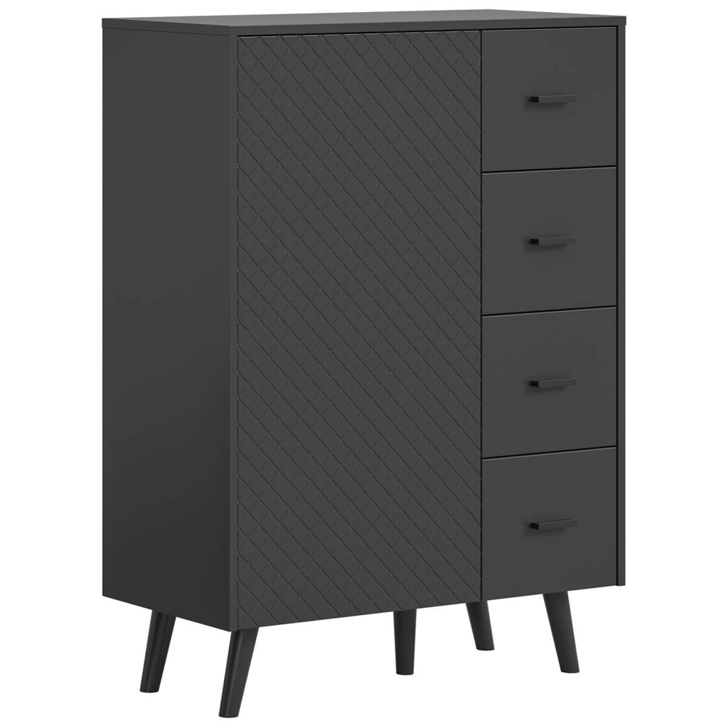 Kommode LINEA grau schwarz B/H/T: ca. 84x114x37 cm