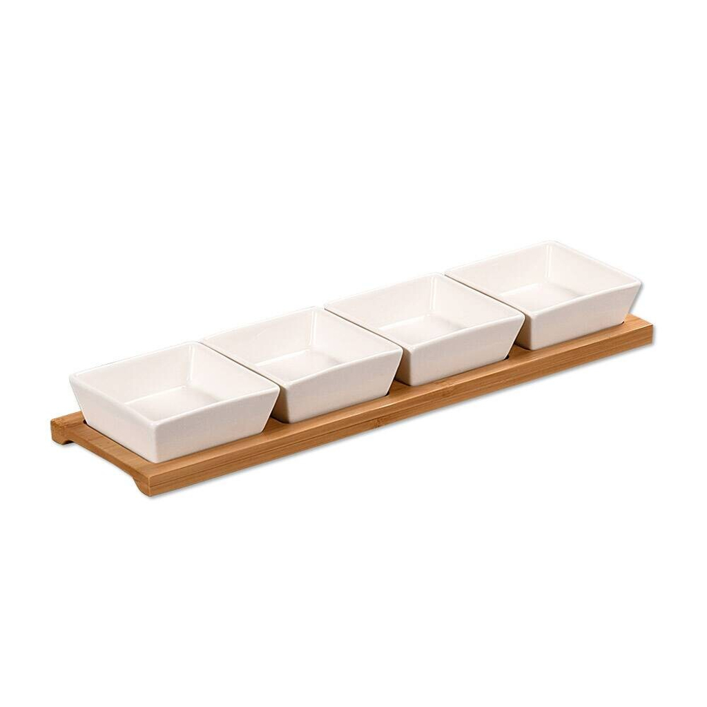 Kesper Dippschalenset natur Porzellan B/H/L: ca. 9,4x35x5 cm