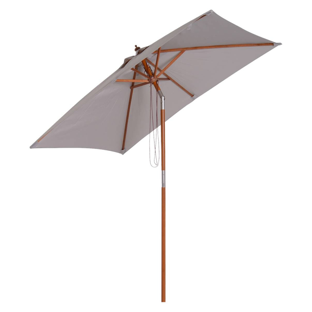Outsunny Sonnenschirm grau Holz B/H/L: ca. 150x230x200 cm
