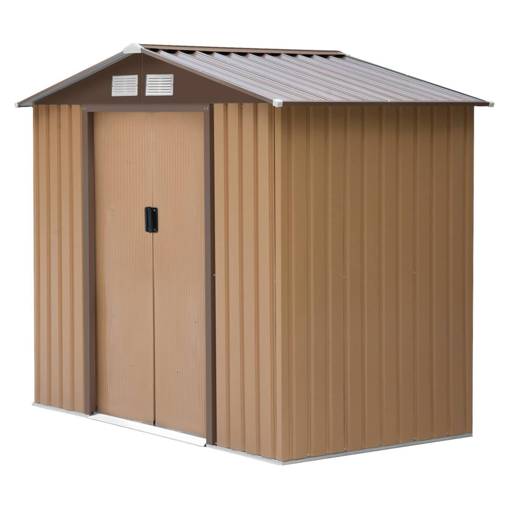 Outsunny Gartenhaus braun B/H/L: ca. 130x185x213 cm