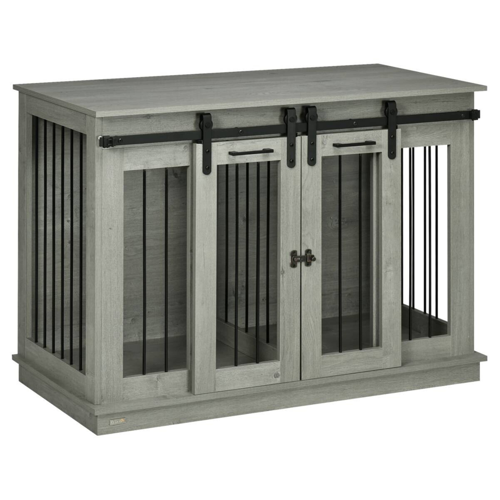 PawHut Hundekäfig grau MDF B/H/L: ca. 60x88,5x120 cm