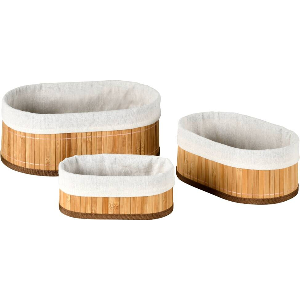 Kesper Bambus Körbchen 3er Set braun B/H/L: ca. 12x20x30 cm