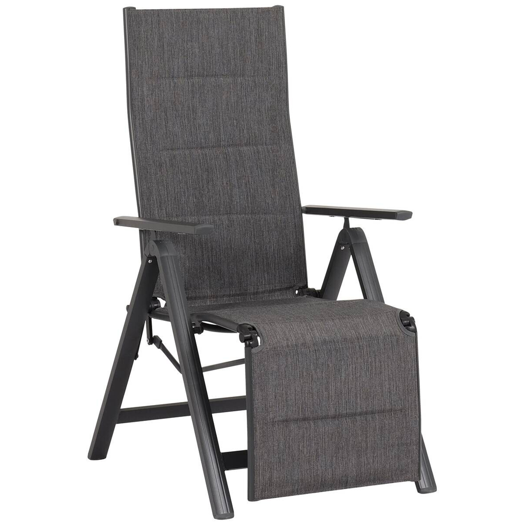 POCOline Klappsessel Boston anthrazit Alu B/H/L: ca. 73x140x58 cm