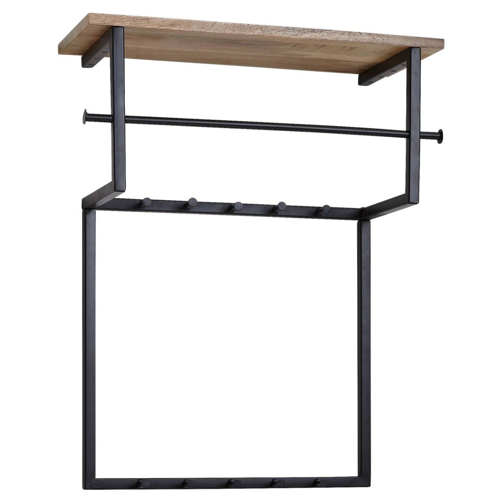 Garderobe natur schwarz pulverbeschichtet B/H/T: ca. 60x76x26 cm