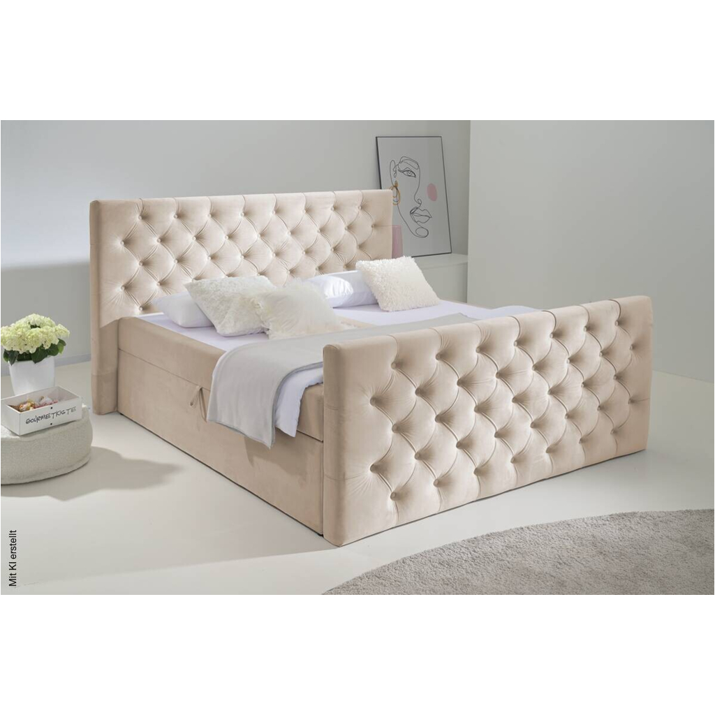 Boxbett Glow creme Liegefläche B/L: ca. 180x200 cm