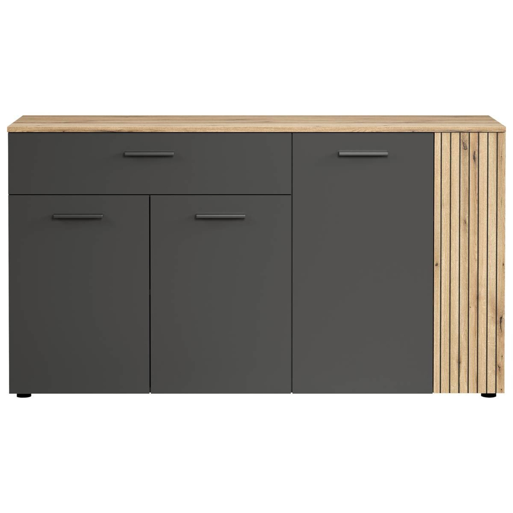 Sideboard Esteban anthrazit Eiche Nachbildung B/H/T: ca. 150x83x42 cm