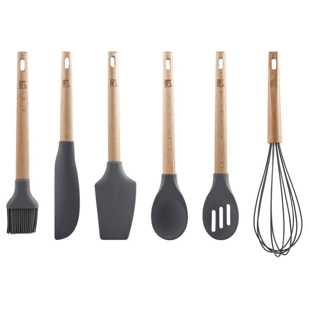 BERGNER Küchenhelferset Baking lovers schwarz Silikon