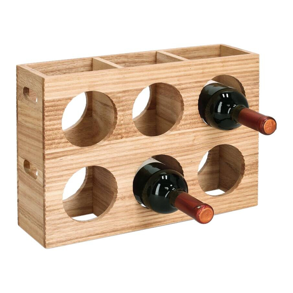 Zeller Weinregal Stripes natur Hartholz B/H/L: ca. 10,5x27x38 cm