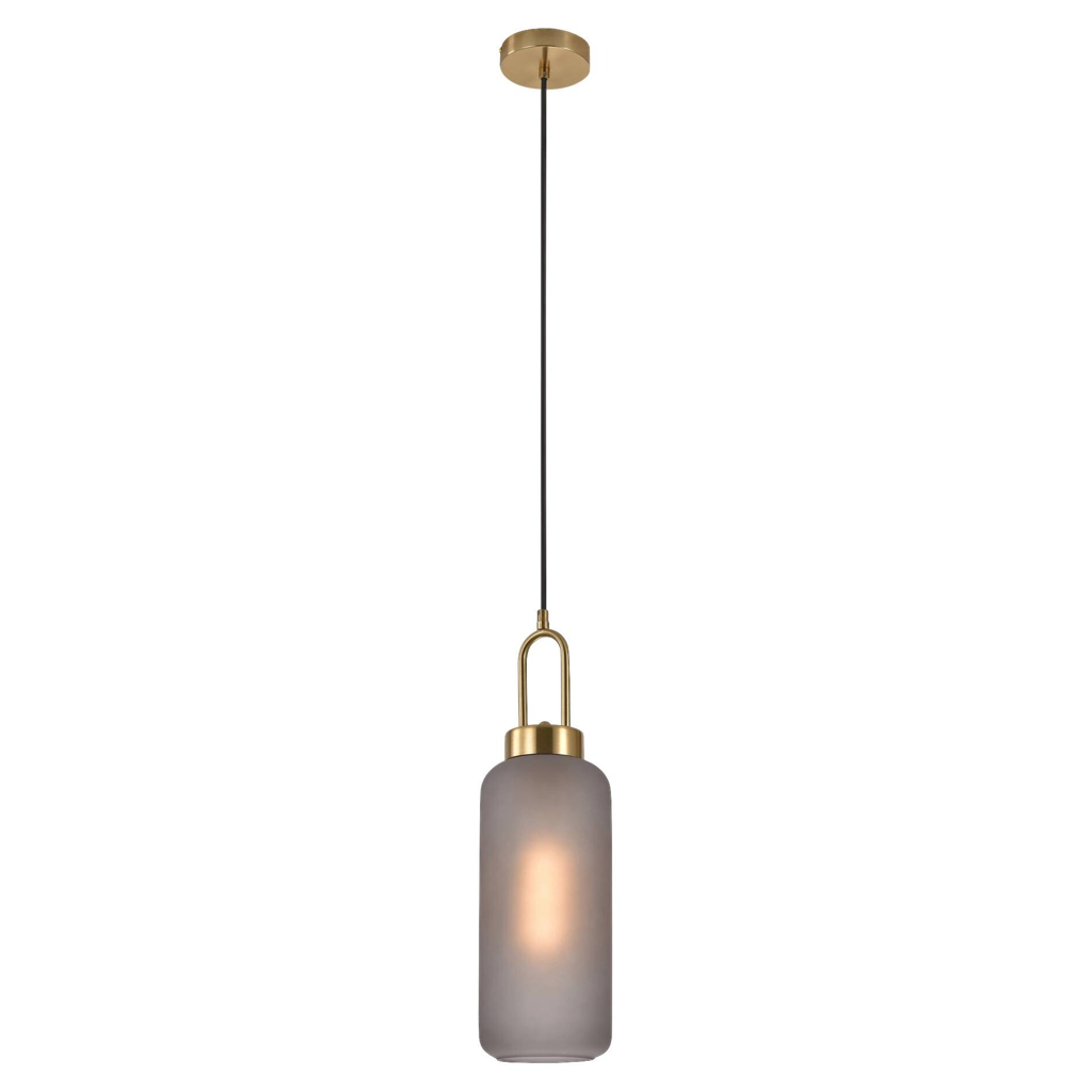 Housenordic Pendelleuchte 6406115 messing grau Stahl Rauchglas L/D: ca. 150x13 cm 1 Brennstellen