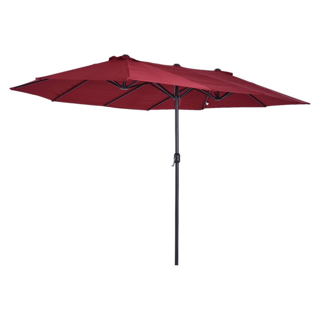 Outsunny Marktschirm weinrot Metall B/H/L: ca. 270x240x460 cm