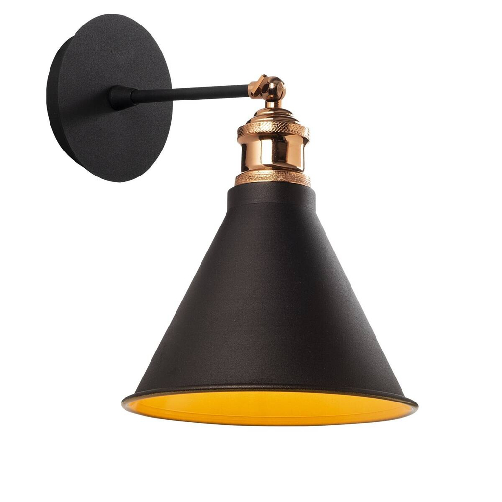 Opviq Wandleuchte Berceste - N-680 schwarz Eisen B/H/T/L/D: ca. 20x29x20x20x20 cm E27 1 Brennstellen