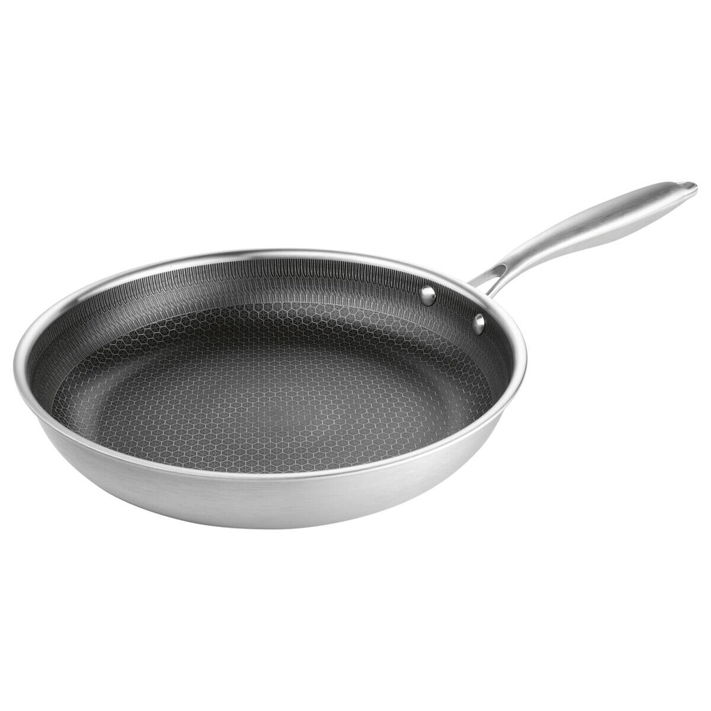BRATmaxx Pfanne silber Edelstahl H/D: ca. 4,5x24 cm