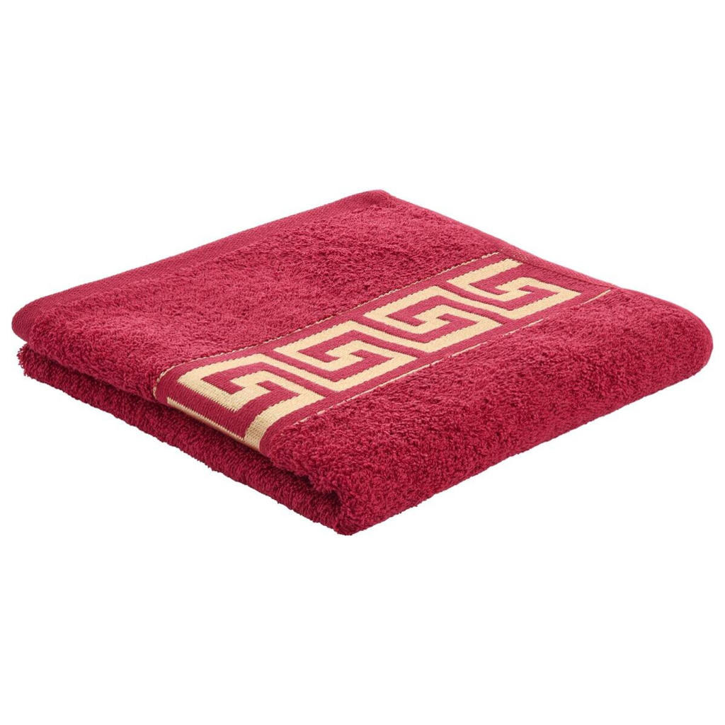 POCOline Handtuch Mäander rot Baumwolle B/L: ca. 50x100 cm