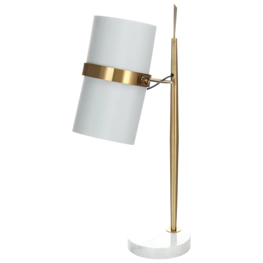 Kayoom Tischleuchte Novum 210 weiß gold Metall Marmor B/H/T: ca. 25x69x29 cm E27 1 Brennstellen