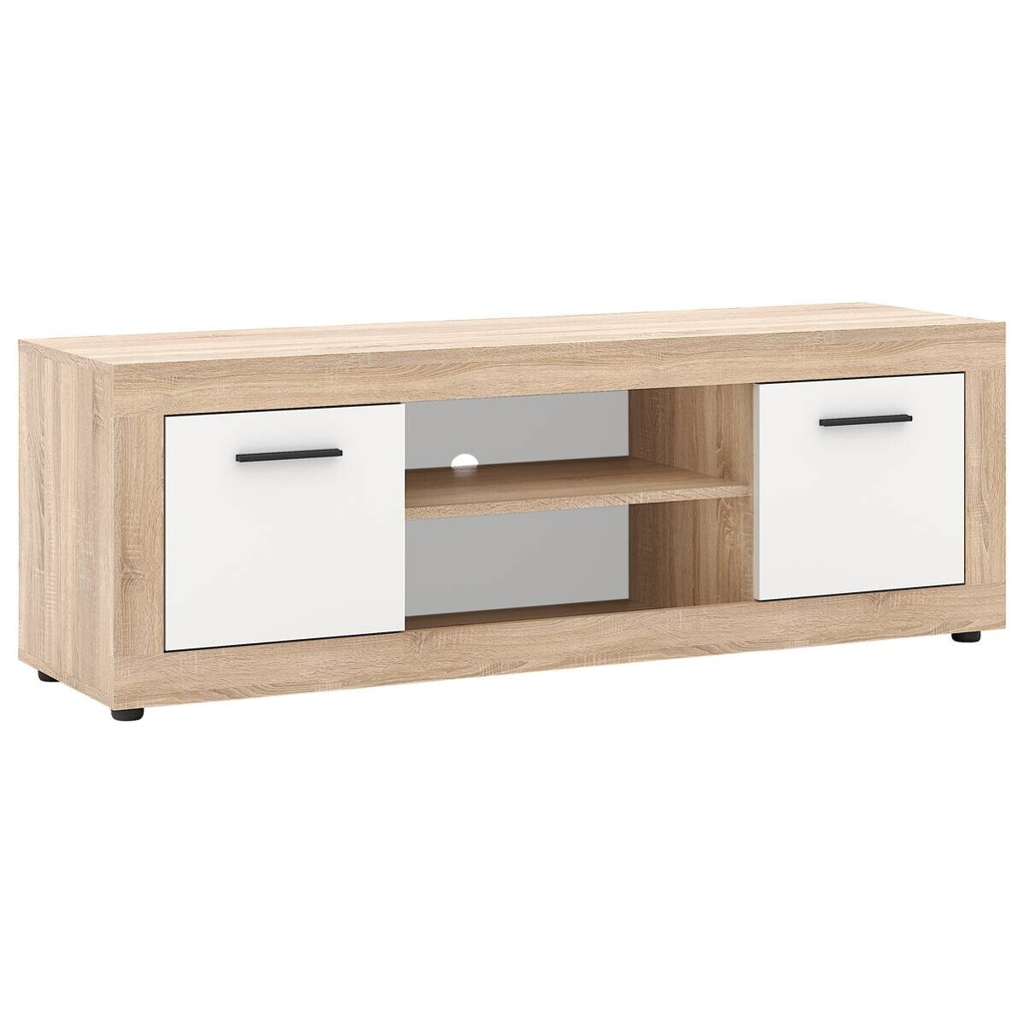 TV-Lowboard LUNA 2D Eiche Sonoma Nachbildung weiß matt B/H/T: ca. 140x40x40 cm
