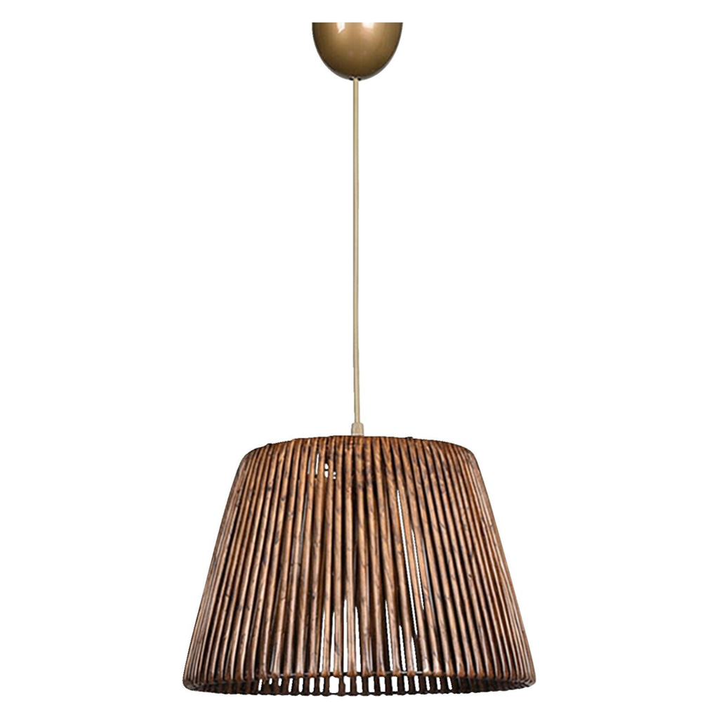 Opviq Pendelleuchte braun Kunststoff Metall B/H/T/L: ca. 30x70x30x30 cm E27 1 Brennstellen