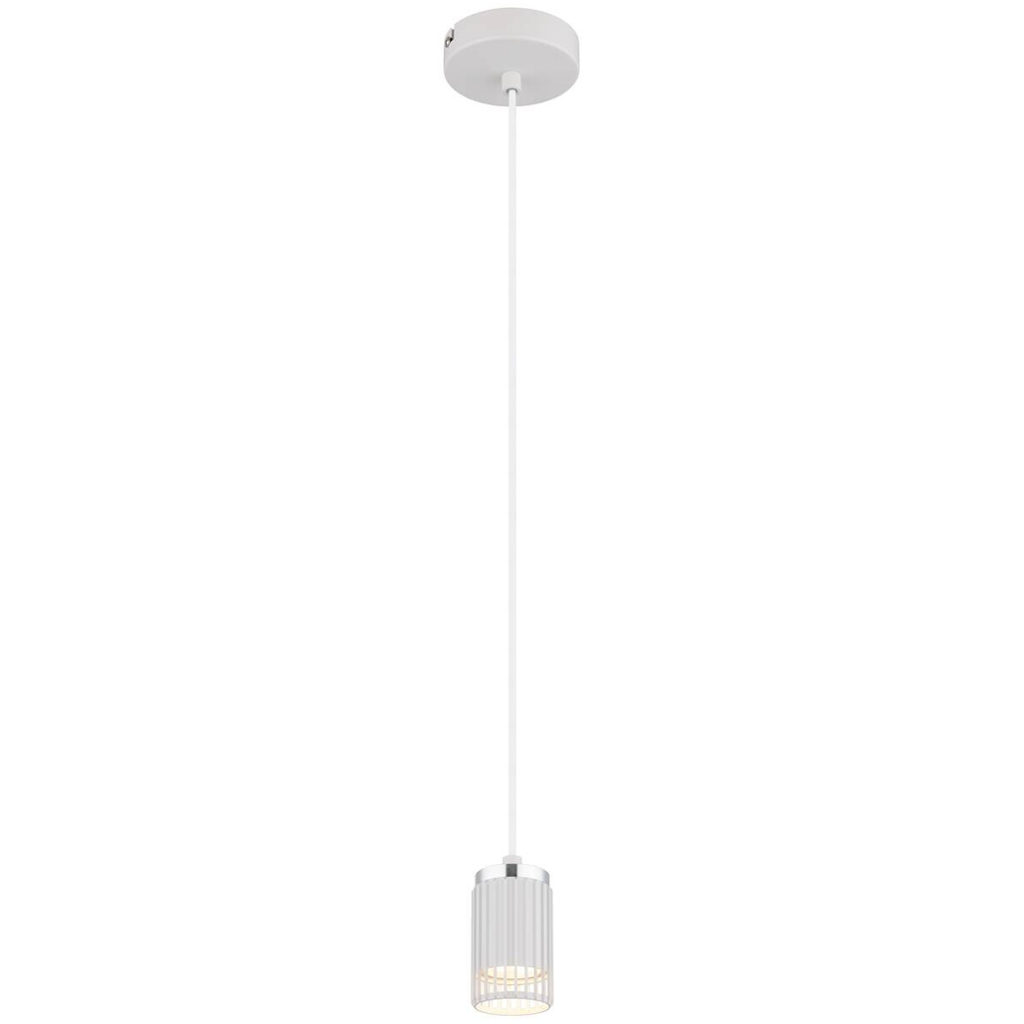 GLOBO Pendelleuchte weiß Metall Aluminium H/D: ca. 120x10 cm GU10 1 Brennstellen