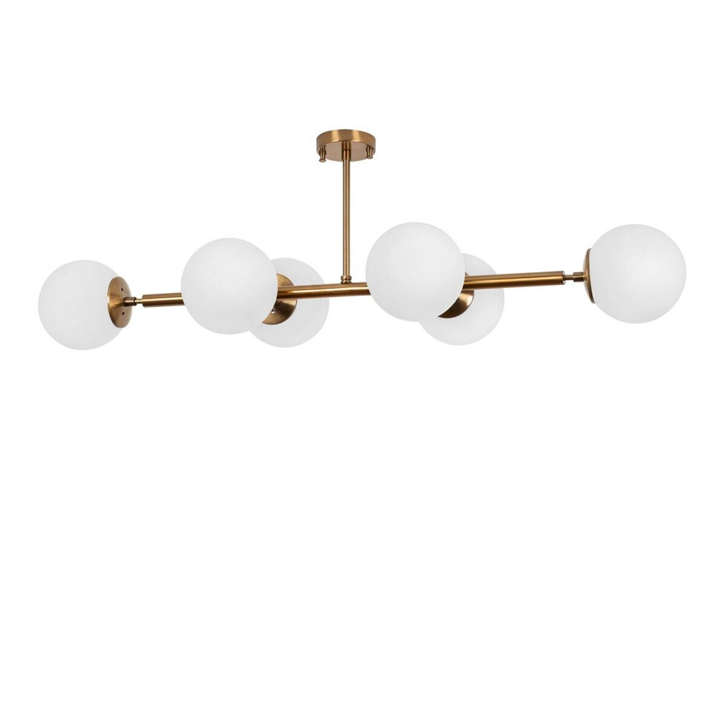 Opviq Deckenleuchte Fazli-10501 Glas B/H/T/L: ca. 110x35x40x110 cm E14 6 Brennstellen