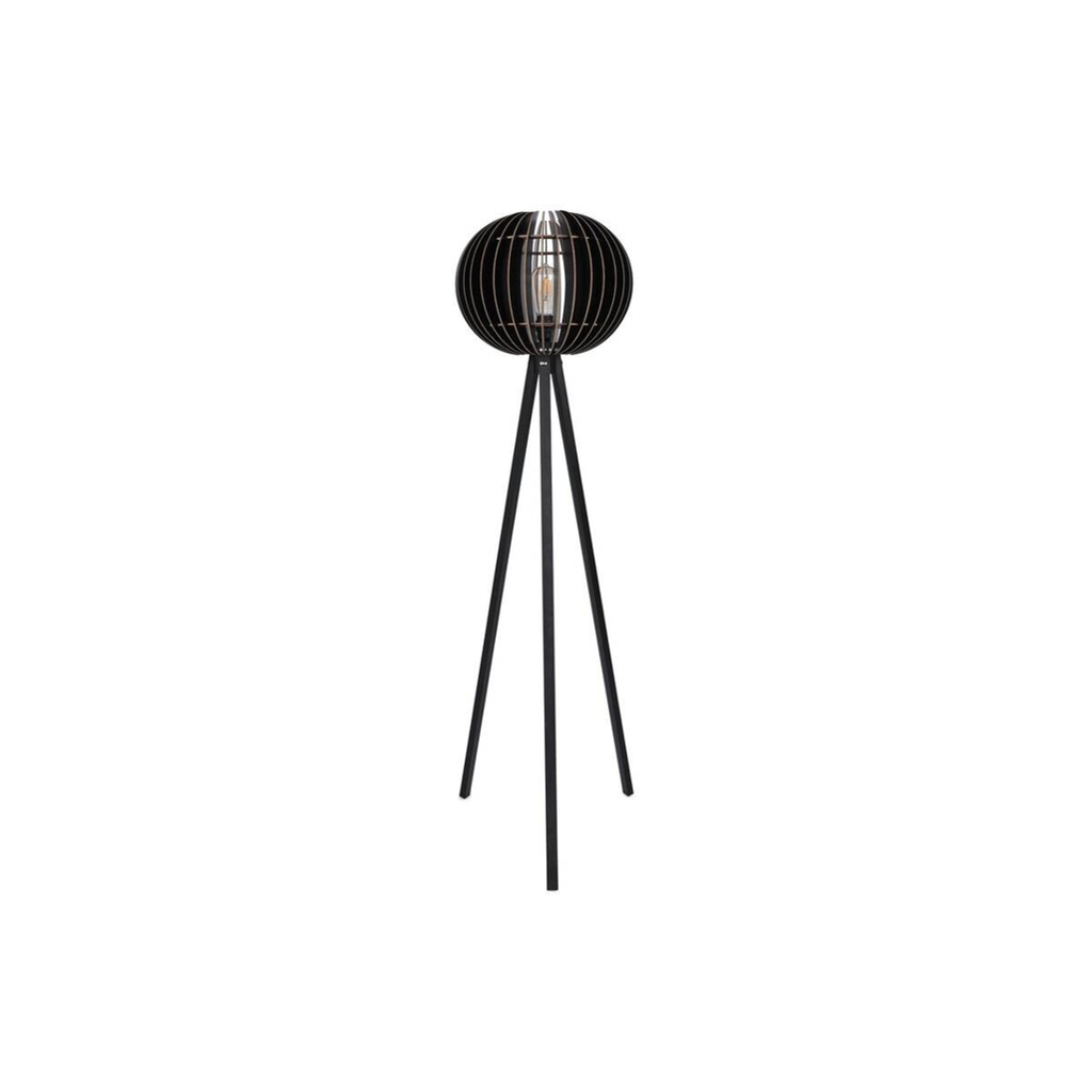 Opviq Stehlampe schwarz MDF B/H/T/L/D: ca. 36x145x36x36x36 cm E27 1 Brennstellen
